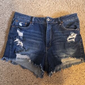 Rue21 Dark Blue Distressed Jean Shorts